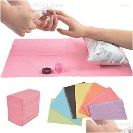 Nail Art Kits 125Pcs Table Mat Disposable Clean Pads Beauty For Nails Care Polish Waterproof Tablecloths Manicure Tool Lint Paper Drop Otecy