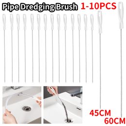 1-10PCS Pipe Dredging Brush Bathroom Hair Sewer Sink Cleaning Brush Drain Cleaner Flexible Cleaner Clog Plug Hole Remover Tool