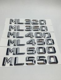 Car Stickers Chrome ML320 ML350 ML400 ML450 ML500 ML550 Rear Trunk Emblem Badge Letters For Mercedes ML Class2964924