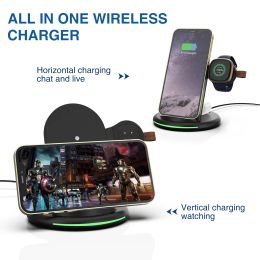 Chargers For all mobile phones supporting wireless charging and for Fitbit versa 3 for Fitbit sense smart watch three in one charger