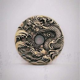 Decompression Toy Decompression Toy Brass Dragon Haptic Coins Magnetic EDC Fidget Coins Adult Fidget Clicker Fidget Toys ADHD Tool Stress Relief Toys 240412