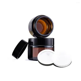 Storage Bottles 10pcs 20ml Amber Glass Jars With Lids And Inner Liners Refillable Empty Cosmetic Container Cream For Travel