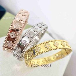 High end designer bangles for vancleff High version kaleidoscope bracelet wide version bracelet rose gold tricolor Original 1:1 With Real Logo