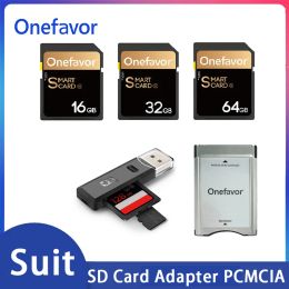 Cards Onefavor SD Card Suit With SD Adapter & PCMCIA Card 64GB 32GB 16GB SDHC Memory SmartCard 90MB/S For Nikon Canon Camera
