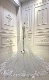 Sparkly 3M Long Wedding Veils Cathedral Length One Layer Appliqued Tulle Sequined Bridal Veil For Women With Comb2151629