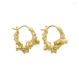 Dangle Earrings 925 Sterling Silver Jewellery Irregular Hoop 18k Gold Plated Earring For Women Free Laser Logo Wholesale