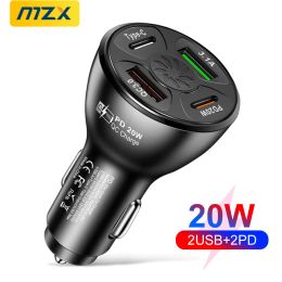 MZX 12V USB Car Charger Type C A Fast Charging Adapte Cigar Lighter Smartphone Jack Super Ultra Genuine Quick Charge Cell Phone