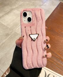 Designer Phone Cases Fashion Furry Wavy Grain P Case For IPhone 14 Pro Max Plus 13 12 11 Luxury Pink Plush Phonecase Cover Shell 57461466