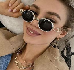 2021 Metal diamond sunglasses women fashion Vintage steampunk round chain uv400 Eye eyeglasses sun glasses3017846