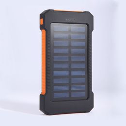 Portable Solar Power Bank 10000mah Waterproof External Battery Backup Powerbank 10000 mah Phone Battery Charger LED Pover Bank
