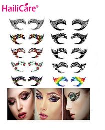 10 pairs Temporary Eye Tattoo Stickers Waterproof DIY Flash Disposable Eyeshadow Eyeliner Face Sticker Halloween Makeup Tool313e9021722