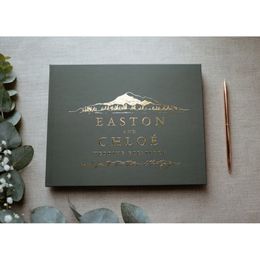 Personalised Mountain Wedding Guest Book, Wedding Sign In, Photo Album, Photobook, Wedding Guestbook, Blank, Black, Lined Pages