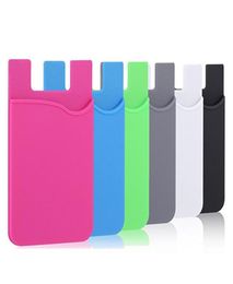 Cell Phone Wallet Silicone Adhesive Stickon Wallet Case for Credit Card UltraSlim Id Holder Wallet Pouch Sleeve Pocket for Smart8468581