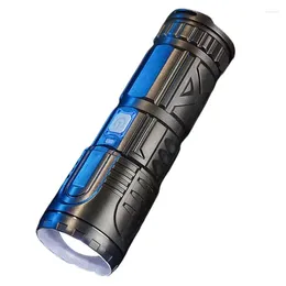 Flashlights Torches LED White Laser Zoom USB Rechargeable Small Handheld Light For Outdoor Emergency Camping