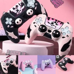 Cases Sweet Skull Silicone Skin Cover Gamepad Sticker Soft Case For Sony Dualsense 5 PS5 Controller Thumb Stick Grip Cap Protector