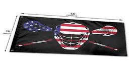 American Lacrosse Outdoor Flag Vivid Colour UV Fade Resistant Double Stitched Decoration Banner 90x150cm Digital Print Whole1476441