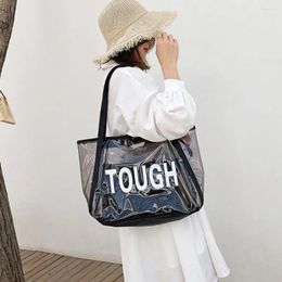 Shoulder Bags Portable Women Shopping Bag Ladies Transparent Crossbody Messenger Handbag Waterproof Beach High Capacity Quality