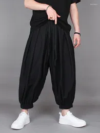 Men's Pants Summer Dark Trend Loose Harlan Nine-cent Radish Pleated Sag Casual Wide Leg Bloomers