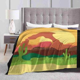 Blankets Landscape All Sizes Soft Cover Blanket Home Decor Bedding Desert Arch National Park Cactus Sand Stone Sunset Layers