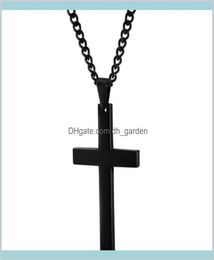 Christian Jesus Single Titanium Necklace Stainless Gold Silver Black Prayer Choker Crucifix Pendants Men Jewelry Nmv5K Pendant N Ds4X13615664