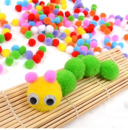 Mixed 30-250Pcs/lot Soft Round Shaped Pompom Balls Fluffy Plastic Eyes For Kids DIY Garment Handcraft 10mm/15mm/20mm/25mm/30mm