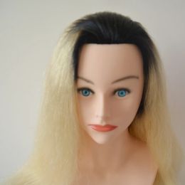 High Grade Doll head For Human Hair Training 24" Hairdressing Mannequin Head Dummy Dolls Blonde Hair Training Head With Shoulder