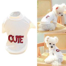 Dog Apparel Spring Shirt With Funny Print "Cute But Trouble" Coat Clothing 090C