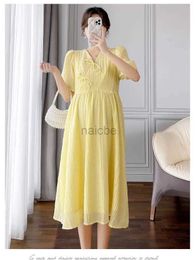 Maternity Dresses 2024 Summer Fashion Maternity Elegant Dress Solid Colour Pregnant Women Party Dresses with Lining Long Loose Pregnancy Clothes 240413