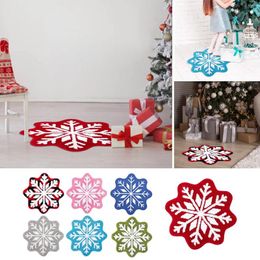 Carpets Christmas Snowflake Carpet Rug Non Slip Floor Mat For Bedroom Living Room Entrance Doormat Bath Mats Decoration