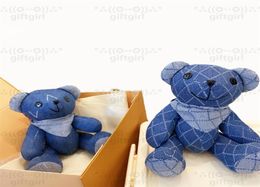 Denim Bear Dolls Hipster Top Fabric Girl039s and Boy039s Designer Dolls EcoFriendly Nontoxic Cute Luxury Kids Toys3434068