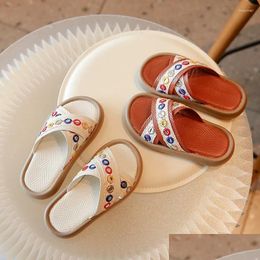 Slipper 2024 Summer Kids National Cool Slippers For Girls China-Chic One Word Chinese Style Sweet Little Bohemian Drop Delivery Baby M Otbf0