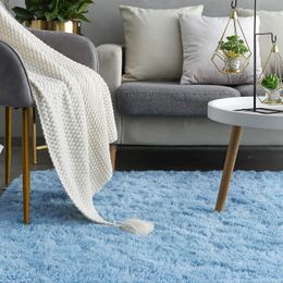 MiRcle Sweet Soft Velvet Blue Carpet for Living Room, Plush Rug, Bed Room Floor, Fluffy Mats, Home Decor Rugs, Kids Room, New