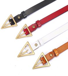 2021 Fashion Womens Skinny Leather Belt Ladies Triangle Pin Buckle Belt for Dress Jeans Luxury Corset Belt Classy2333353