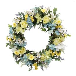 Decorative Flowers Spring Wreath Fall Decor All Seasons Wreaths Garland For Window Outside Wall Living Room