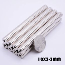 30Pcs 10x3 mm Hole 3 mm Neodymium Magnets N35 Super Strong Ring Loop Countersunk Magnet Rare Earth 10x3-3 Neodymium Magnet