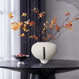 Vases Nordic Style Decor Vase Living Room Retro Design Decoration Household Use Modern Ceramic Flower Pot Office Desk