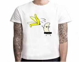 Men039s Banana Disrobe Funny Design Print Tshirt Summer Humour Joke Hipster TShirt White Casual T Shirts Outfits Streetwear 4x7859074