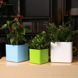 Self Watering Flower Pots Potted Plant Pots Home Garden Flower Pots Home Decor With Water Level Indicator