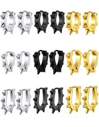 Hoop Huggie Punk Spike Earrings RoundHeart Stainless lage Stud Men Women Cool Gothic Style Chunky JewelryHoop Hoop7374482