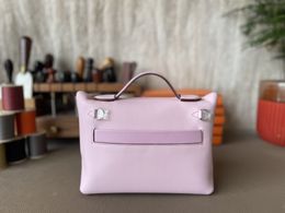 Designer purse brand bag 21cm women totes mini size handbag fully handmade quality pink orange brown color genuine leather fast delivery wholesale price