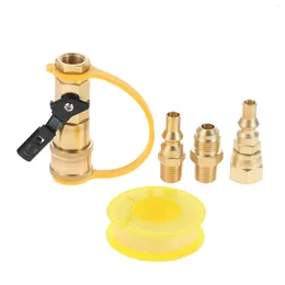 Tools 5pcs/set 1/4" RV Quick Connect Propane Adapter Shutoff Valve Full Flow Plug 3/8" Male Flare Fitting To Quick-Release Connection