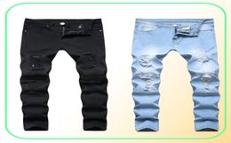 Men039s Plus Size Pants Jeans Man White Mid High Waist Stretch Denim Ripped Skinny For Men Jean Casual Fashion Pant 18202609682