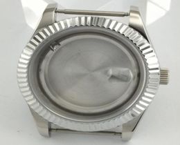 41mm Sapphire Glass Polished Silver Color Stainless Steel Watch Case Fit ETA 28242836Miyota 82058215821A82 Series Movement P6739330