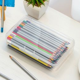 Large Capacity Pencil Box Painting Brush Pencil Stackable Plastic Storage for Case Office Supplies Storage Box