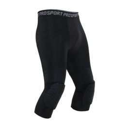 Pants Men Basketball Pants with Knee Pads Basic Leggings Knee Support Compression Pants Sports Protective Gear Padded Pants