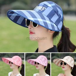 Visors Wide Brim Hats Bucket Hats Korean Style Summer Sun Hats For Women Outdoor Sun-shading Sun-protection Hat Beach Cap Visors 24412