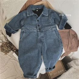 Clothing Sets Korea Denim Baby Romper Fashion Long Sleeve Jumpsuit Kids Spring Autumn Infant Boy Clothes Toddler Girls One-piece Onesie