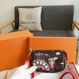 Luxusdesigner Sunfolwer Unisex Münzversuche Brandbrief Spielplatz Reißverschluss Kettenöum -Umhängetaschen Luxusmarke Frauen und Männer Clutch Bag Ladies Aufbewahrungsbrieftaschen
