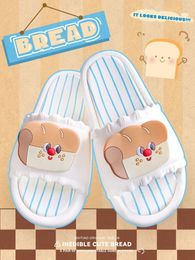 Slippers Funny Cute Toast For Women Summer Outwear Flip Flops Home Anti Slip EVA Soft Sole Cartoon Instagram
