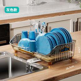 Kitchen Shelf Bowl and Chopstick Rack Storage Box Bowl Dish Plate Household Storage Rack Countertop Cupboard Draining Bowl Rack